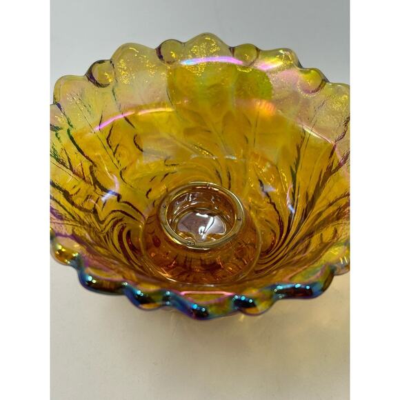 Lot 2 VTG Taper Candle Holders Carnival Indiana Glass Amber American Vintage - Picture 5 of 6